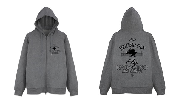 COSPA Haikyuu!! Karasuno High School Volleyball Club Zip Hoodie Ver.2.0/MIX GRAY-M