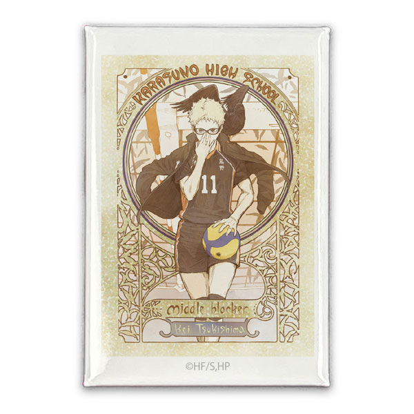 COSPA Haikyuu!! Kei Tsukishima Square Tin Badge Fly High Ver. รูปภาพ 1