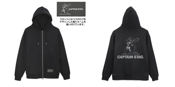 COSPA "Yuru Camp" x CAPTAIN STAG Zip Hoodie /BLACK-L รูปภาพ 1