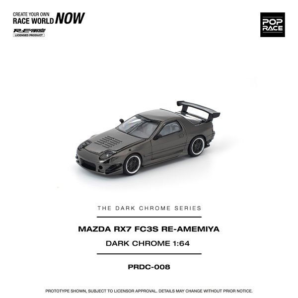 POP RACE 1/64 Mazda RX-7 (FC3S) RE-Amemiya Dark Chrome รูปภาพ 1