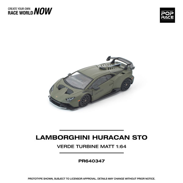POP RACE 1/64 LAMBORGHINI HURACAN STO VERDE TURBINE MATT รูปภาพ 1
