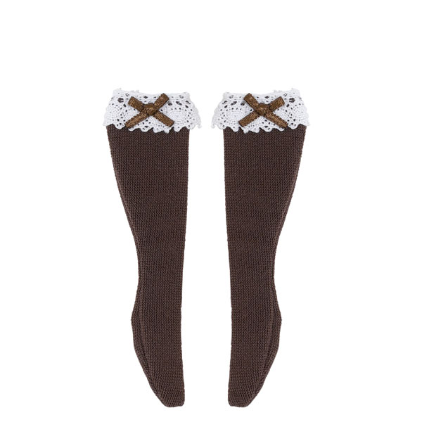 1/6 PNS Lolita High Socks II Brown x White (DOLL ACCESSORY)