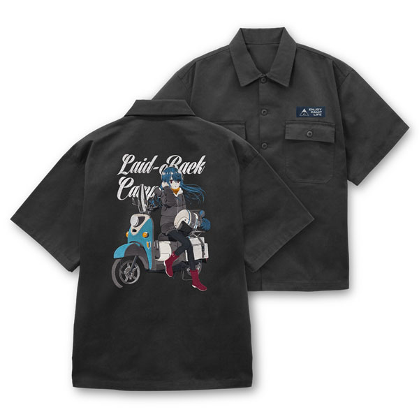 COSPA "Yuru Camp SEASON3" New Illustration Rin Shima Embroidery Work Shirt Taking a Break on the Bike Ver. /GRAY-XXL รูปภาพ 1