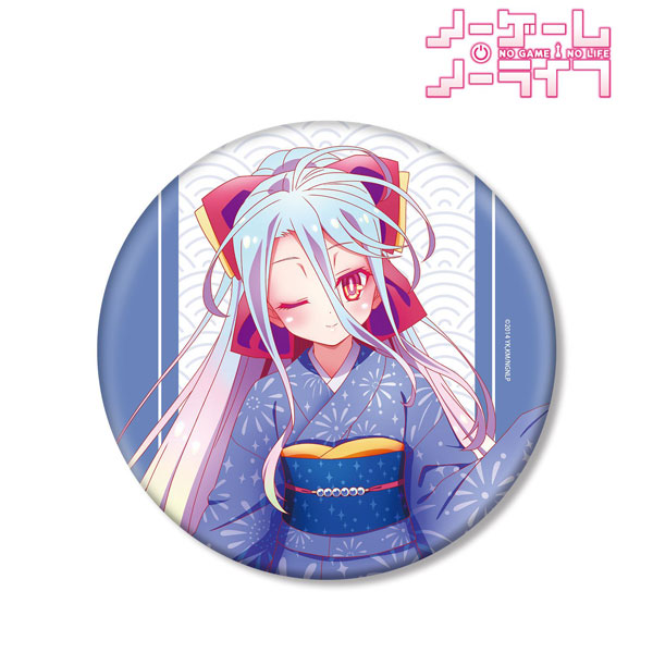 (s)ﾉｰｹﾞｰﾑ･ﾉｰﾗｲﾌ 描き下ろし 白 和装ver. BIG缶ﾊﾞｯｼﾞ