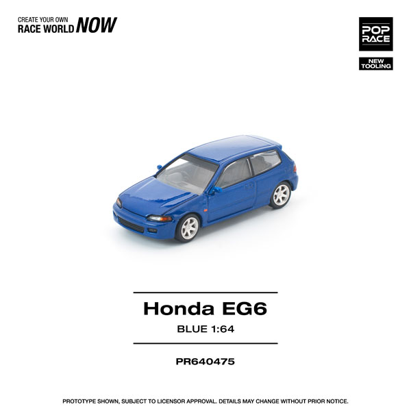POP RACE 1/64 Honda Civic EG6 Blue รูปภาพ 1