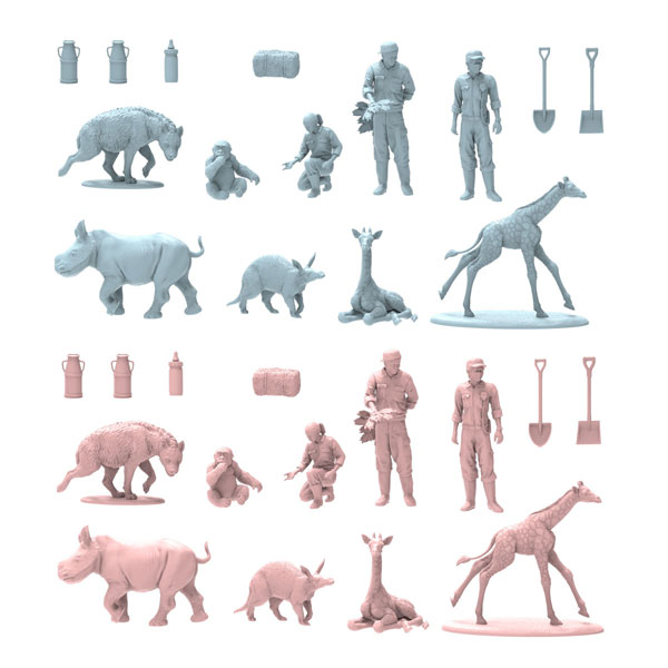 Kaiyodo ARTPLA Zookeeper & Baby Gorilla Set Set of All 6 Types รูปภาพ 1