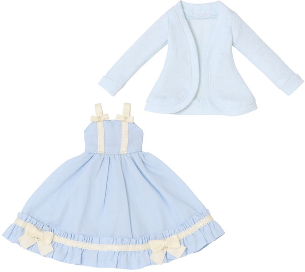 1/6 PNXS Ribbon Camisole One-piece Dress& Cardigan set Blue x Powder Blue (DOLL ACCESSORY)