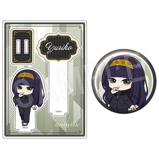 (s)ｸﾞﾉｰｼｱ ｱｸﾘﾙﾌｫﾄﾌﾟﾛｯﾌﾟｽ&ｸﾞﾘｯﾀｰ缶ﾊﾞｯｼﾞｾｯﾄ 黒ｽｰﾂVer. 夕里子