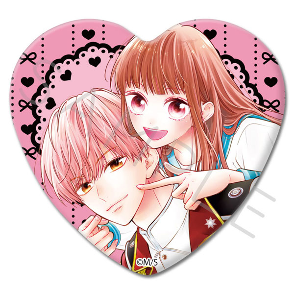 (s)ﾋﾟﾝｸとﾊﾊﾞﾈﾛ ﾊｰﾄ型缶ﾊﾞｯｼﾞ ﾃﾞｻﾞｲﾝA