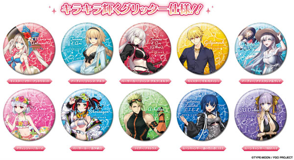 Bandai Glitter CAN Badge Fate/Grand Order C BOX 10Pack BOX รูปภาพ 1