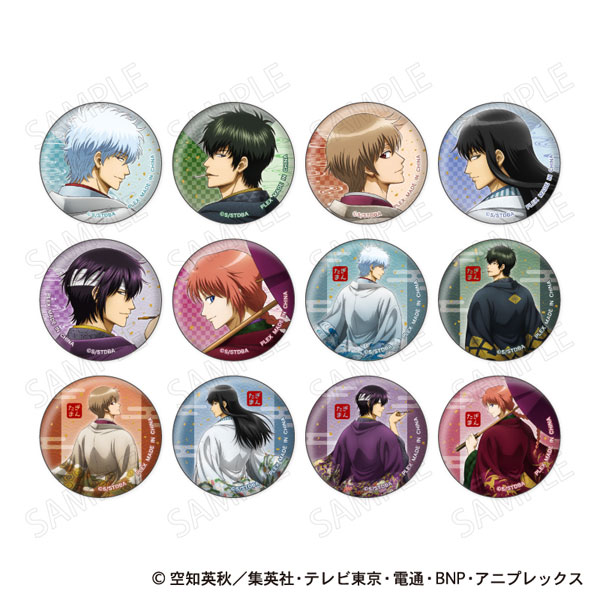 PLEX Gintama Wall Texture Tin Badge Collection Japanese Style x Looking Back Ver. 12Pack BOX รูปภาพ 1