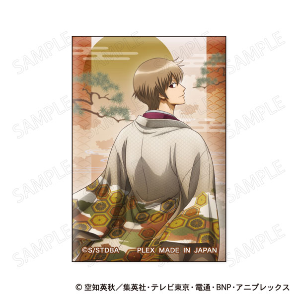 PLEX Gintama Square Tin Badge Japanese Style x Looking Back Ver. C: Sougo Okita รูปภาพ 1
