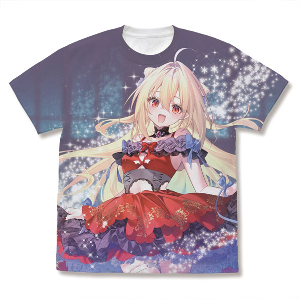 COSPA The Vexations of a Shut-In Vampire Princess New Illustration Terakomari Gandesblood Full Graphic T-shirt 20th Anniversary Ver./WHITE-L รูปภาพ 1