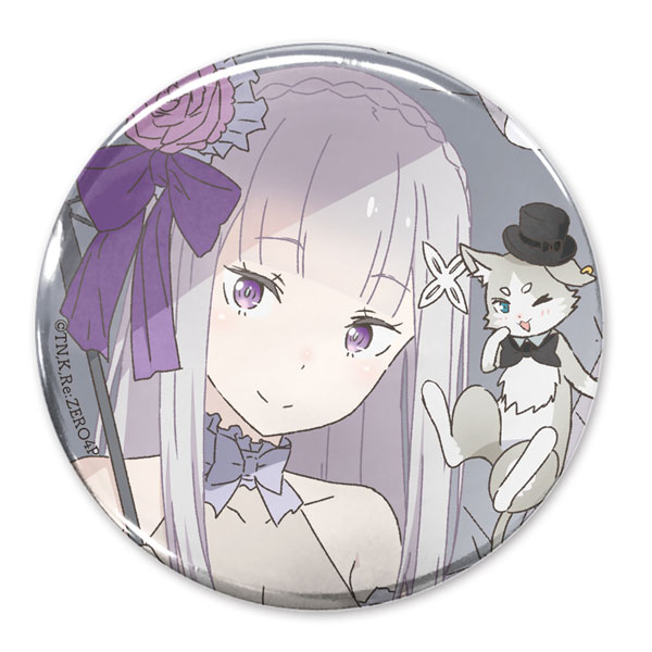 COSPA Re:ZERO -Starting Life in Another World- New Illustration Emilia & Puck 65mm Tin Badge Party Dress ver.