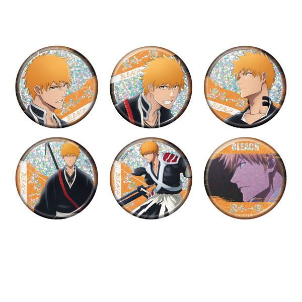 Bellfine TV Anime "Bleach: Thousand-Year Blood War" Trading Hologram Tin Badge Ichigo Kurosaki 6Pack BOX
