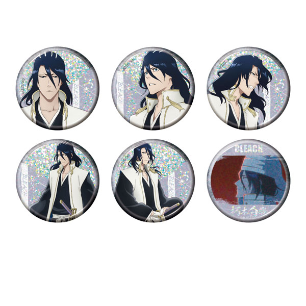 Bellfine TV Anime "Bleach: Thousand-Year Blood War" Trading Hologram Tin Badge Byakuya Kuchiki 6Pack BOX