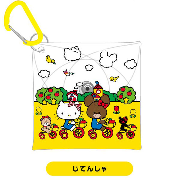 Bandai Multipurpose Clear Case SS Size The Bear's School x Hello Kitty 01 Bicycle รูปภาพ 1