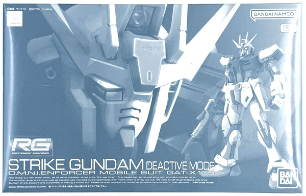 BANDAI SPIRITS RG 1/144 GAT-X105 Strike Gundam Deactive Mode Plastic Model (Hobby Online Shop Exclusive) รูปภาพ 1