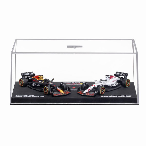Bburago 1/64 Oracle Red Bull Racing RB21 2025 Bahrain/Japan GP 2pc. Set No.1 M. Verstappen Clear Case, w/o Driver รูปภาพ 1
