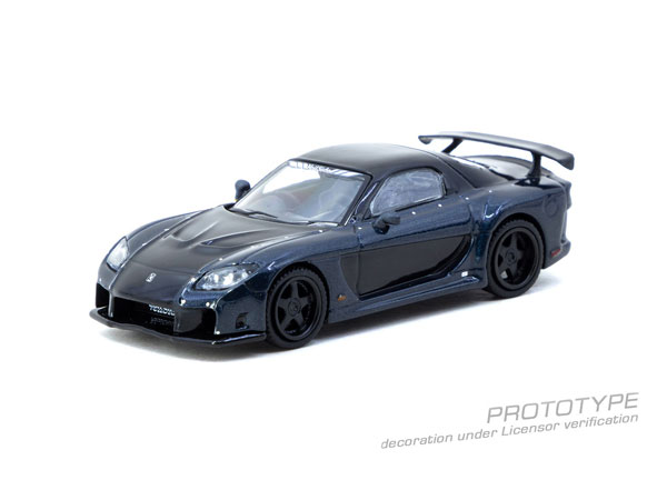 Tarmac Works 1/64 Mazda RX-7 VeilSide Fortune7 Dark Blue / Black 이미지 1