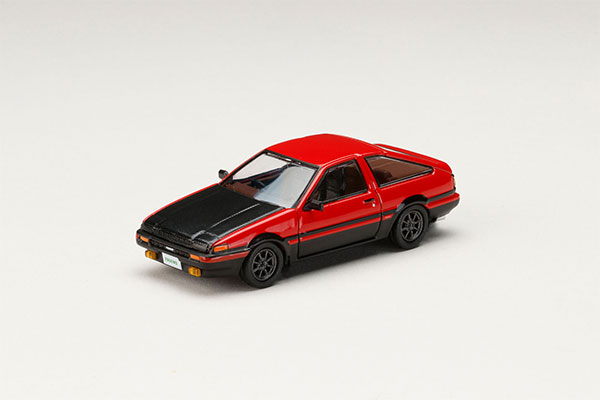 HobbyJAPAN 1/64 Toyota SPRINTER TRUENO (AE86) GT-APEX JDM Custom Version / CARBON BONNET Red/Black 이미지 1
