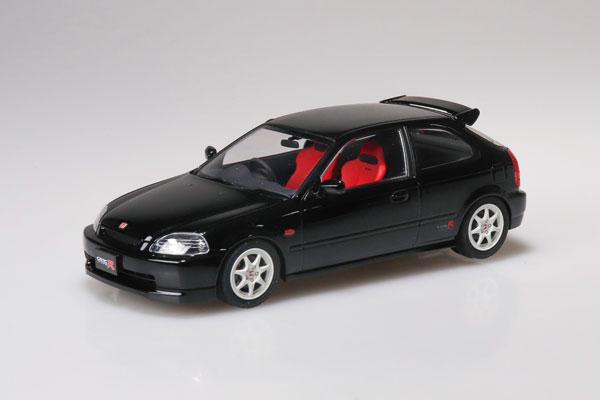 Aoshima RakuPla Snap Car No.09-SB EK9 Civic Type R 1997 Starlight Black Pearl Plastic Model 画像 1