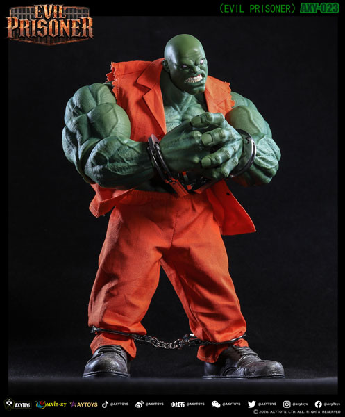 AXYTOYS EVIL PRISONER 1/12 Scale Posable Figure AXY-023 Green Color