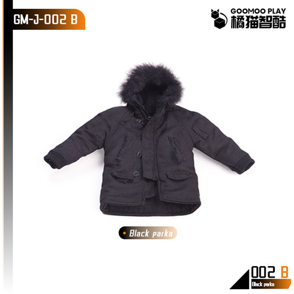 GM-J-002-B 1/12 Scale Posable Figure Alternative Clothes Set Black Hoodie (DOLL ACCESSORY)