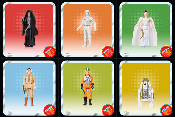 SW Retro Collection Garindan / R4-M9 / Captain Antillies / Leia Organa (Yavin) / Wedge Antilles / CZ-3