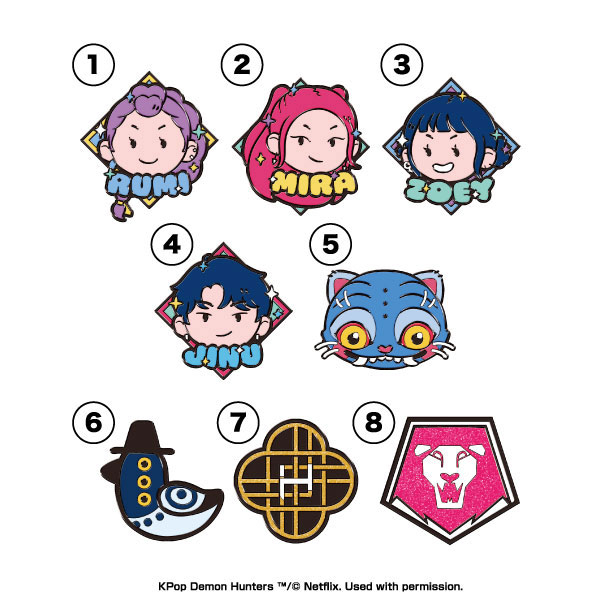 Ensky KPop Demon Hunters Pins Collection 8Pack BOX รูปภาพ 1