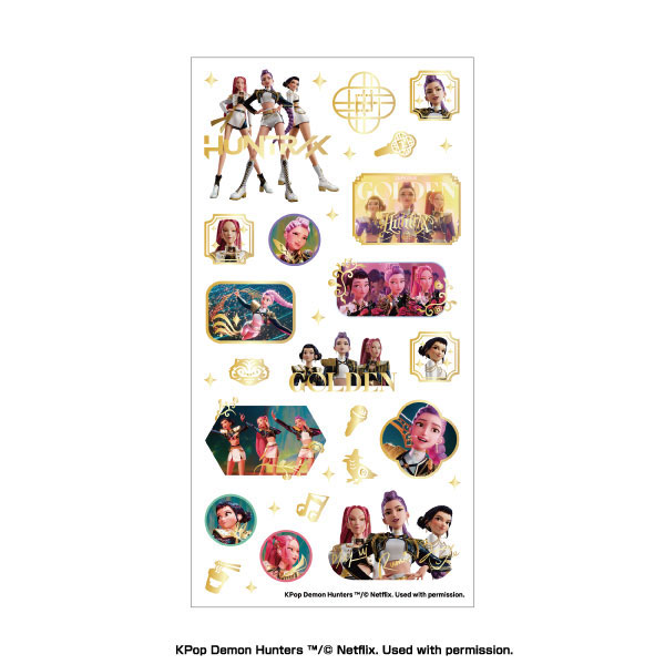 Ensky KPop Demon Hunters GLOSSY CLEAR STICKERS (1) GOLDEN รูปภาพ 1