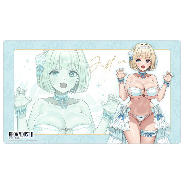 Curtain Damashii [Brown Dust 2] New Illustration Rubber Mat (Justia / Wedding Swimsuit)