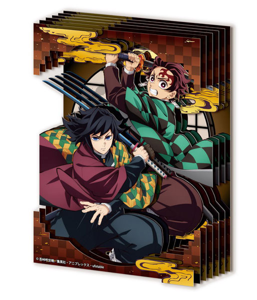 Ensky Paper Shadow Art Mini Anime "Demon Slayer: Kimetsu no Yaiba" SA-M80 Tanjiro Kamado & Giyu Tomioka รูปภาพ 1