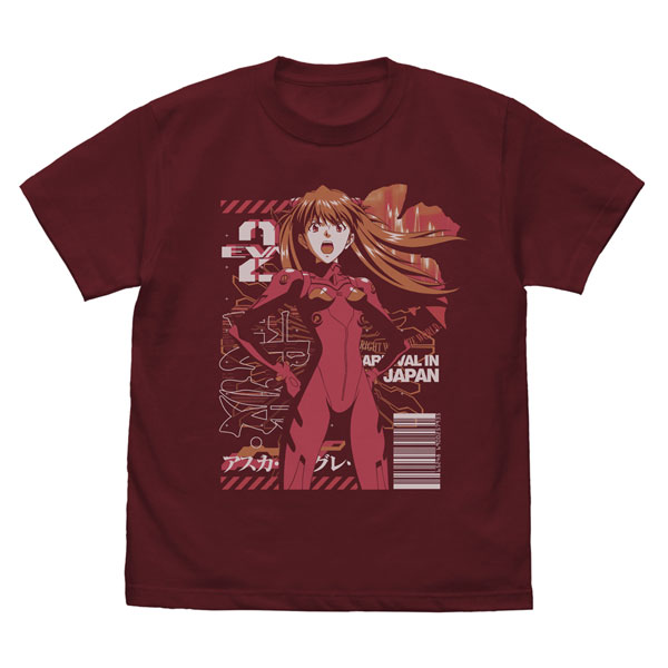 COSPA EVANGELION EVA-02 Pilot Asuka T-shirt /BURGUNDY-XL รูปภาพ 1