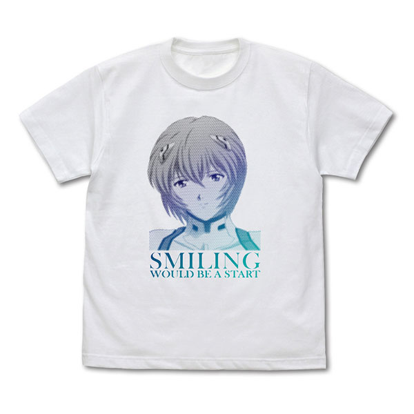 COSPA EVANGELION Smiling Would Be A Start T-shirt /WHITE-XL รูปภาพ 1