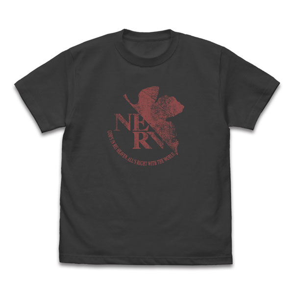 COSPA EVANGELION NERV Vintage Logo T-shirt /SUMI-XL รูปภาพ 1