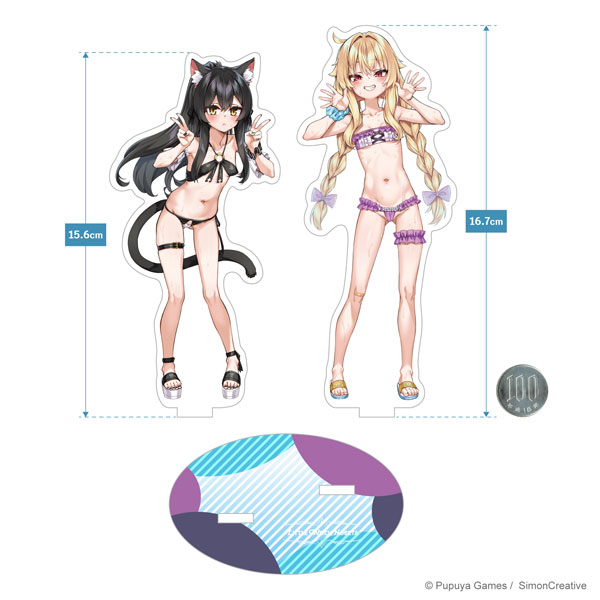 Simon Creative Little Witch Nobeta Acrylic Stand Nobeta and Black Cat-chan (Swimsuit) รูปภาพ 1