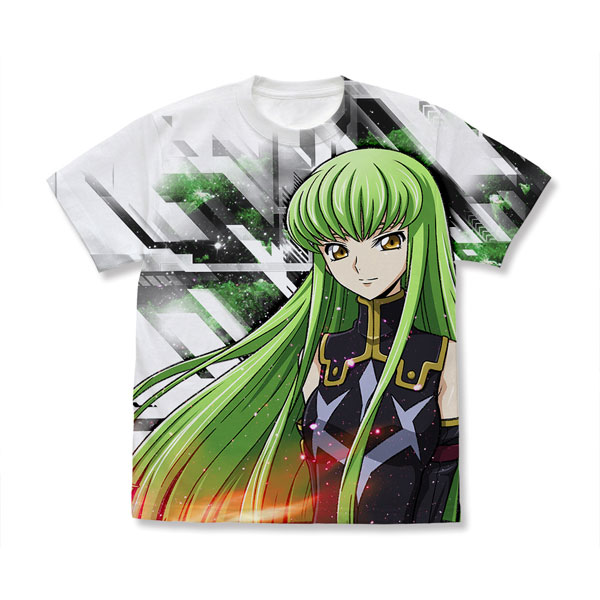 COSPA Code Geass: Lelouch of the Rebellion C.C. Full Graphic T-shirt Black Knights Ver./WHITE-M