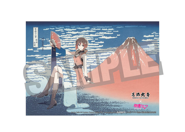 Presence Katsushika Hokusai x Hatsune Miku Rella Cloth Poster MEIKO Fine Wind, Clear Morning รูปภาพ 1