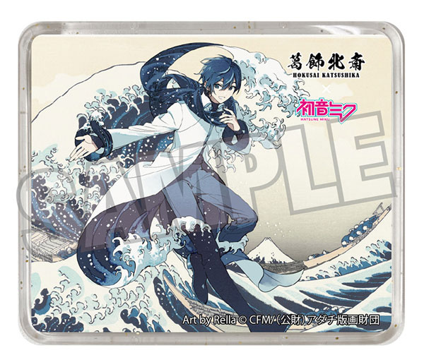 Presence Katsushika Hokusai x Hatsune Miku Rella 3D Magnet KAITO The Great Wave off Kanagawa รูปภาพ 1
