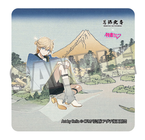 Presence Katsushika Hokusai x Hatsune Miku Rella Sticker Kagamine Len Reflection in Lake at Misaka in Kai Province รูปภาพ 1