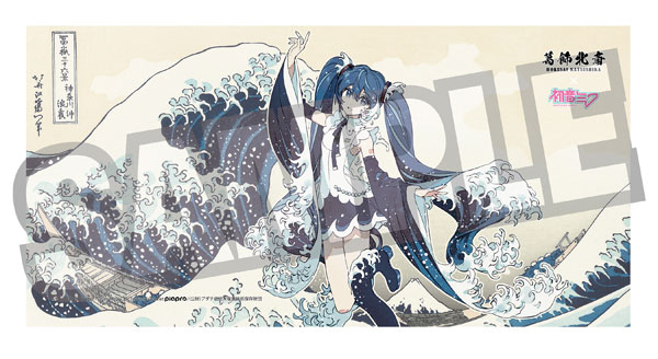Presence Katsushika Hokusai x Hatsune Miku Rella Bath Towel Hatsune Miku The Great Wave off Kanagawa รูปภาพ 1