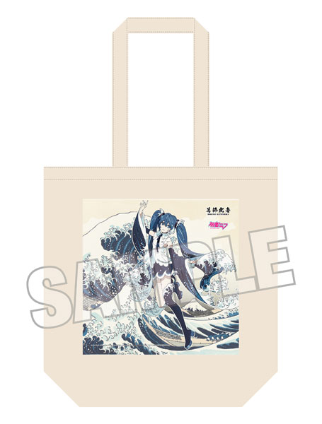 Presence Katsushika Hokusai x Hatsune Miku Rella Tote Bag Hatsune Miku The Great Wave off Kanagawa รูปภาพ 1