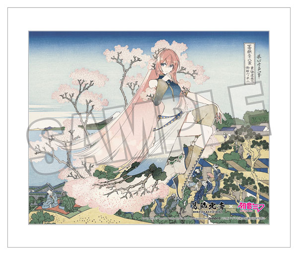 Presence Katsushika Hokusai x Hatsune Miku Rella Canvas Art Megurine Luka Shinagawa Gotenyama on the Tokaido hình ảnh 1