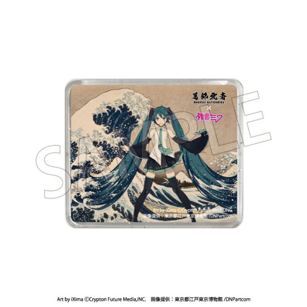 Presence Katsushika Hokusai x Hatsune Miku 3D Magnet Thirty-six Views of Mount Fuji The Great Wave off Kanagawa รูปภาพ 1