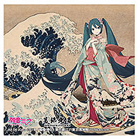Presence Katsushika Hokusai x Hatsune Miku iXima Sticker The Great Wave off Kanagawa Kimono รูปภาพ 1
