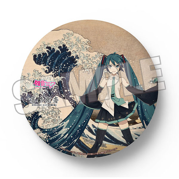 Presence Katsushika Hokusai x Hatsune Miku iXima Big Tin Badge The Great Wave off Kanagawa รูปภาพ 1