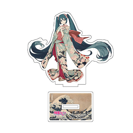 Presence Katsushika Hokusai x Hatsune Miku iXima Diecut Acrylic Stand The Great Wave off Kanagawa Kimono รูปภาพ 1