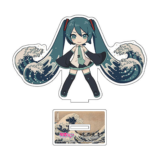 Presence Katsushika Hokusai x Hatsune Miku iXima Diecut Acrylic Stand The Great Wave off Kanagawa Mini Chara