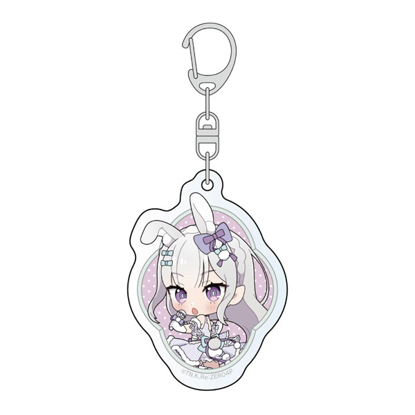 Curtain Damashii [Re:ZERO -Starting Life in Another World-] Acrylic Keychain (Emilia / Animal Ears Idol)